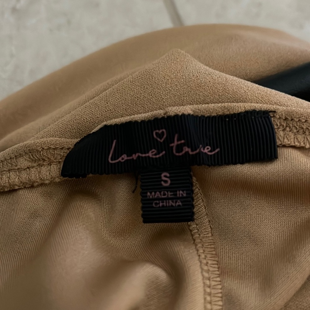 Mini brown spaghetti strap